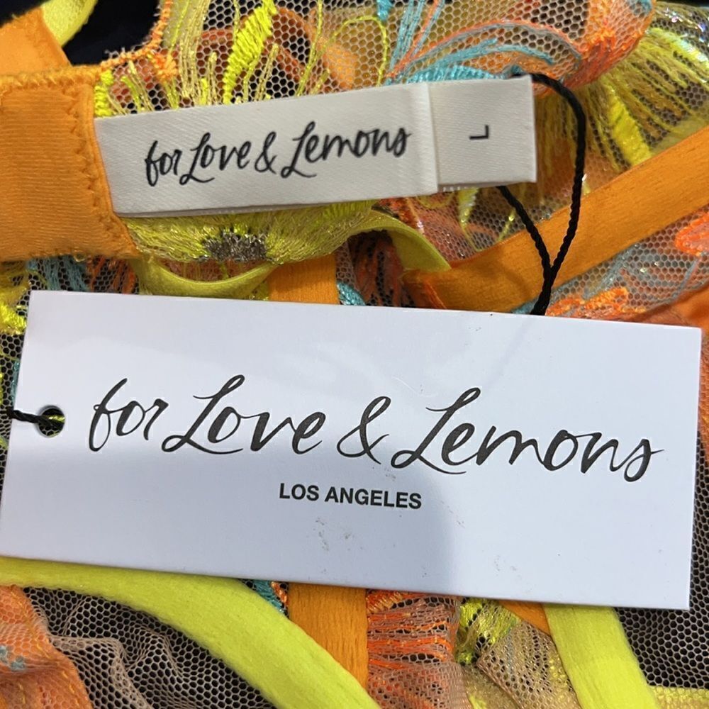 NWT For Love and Lemons Waterlily Embroidered Corset Brassiere and Thong - Picture 4 of 10